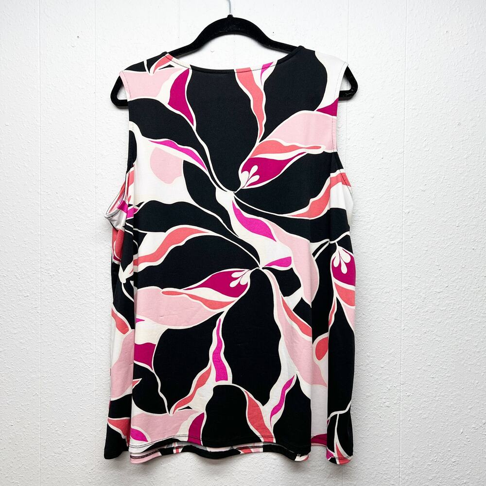 PerSeption Women Dark Floral Top 2X Party Cocktail Event Contemporary Feminine - Picture 7 of 13